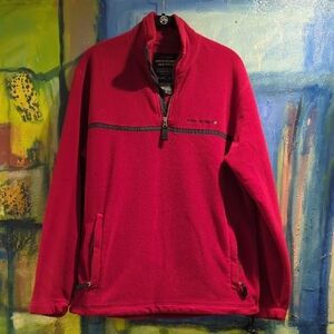 Vintage Abercrombie And Fitch Red Fleece Pullover - Small